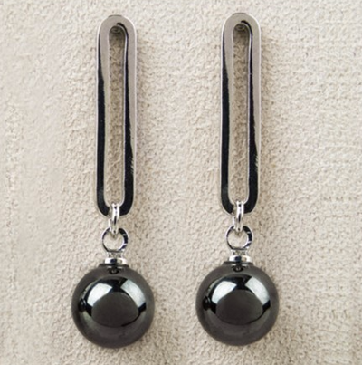 Earrings, Hematite Collection