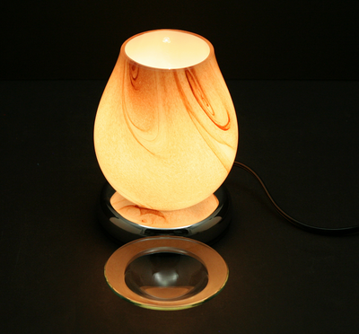 Touch Lamp w/ Ess Oil/Wax Hldr, Eggshell Glass Collection