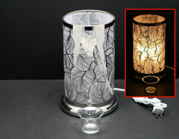 Touch Lamp w/ Ess Oil/Wax Hldr, Feather Collection