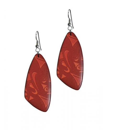 Earrings, Corrine Hunt-Silk Inspired Collection (Red)