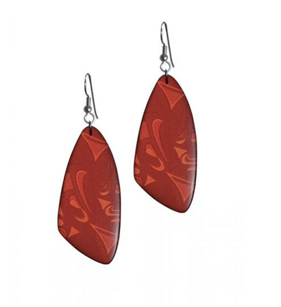 Earrings, Corrine Hunt-Silk Inspired Collection (Red)