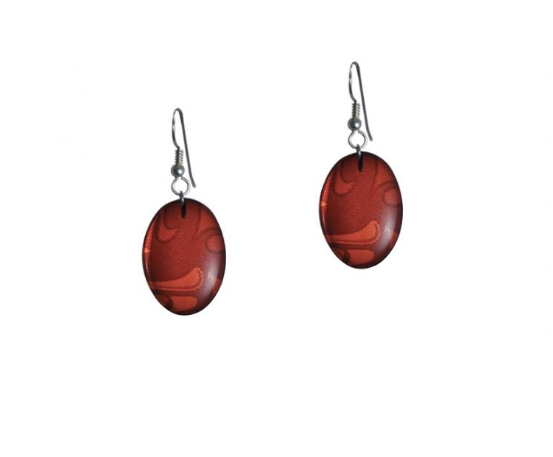 Earrings, Corrine Hunt-Silk Inspired Collection (Red)