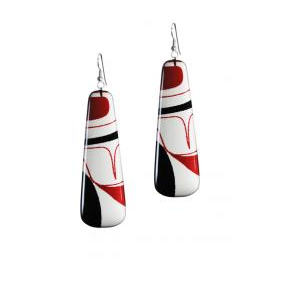 Earrings, Kelly Robinson-Silk Inspired Collection (Red/Blk/Wht)