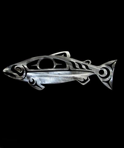 Anvil Island- Plasma Cut Salmon, Silver Salish