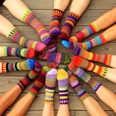 Solmate Mismatched Crew Socks, Sunny