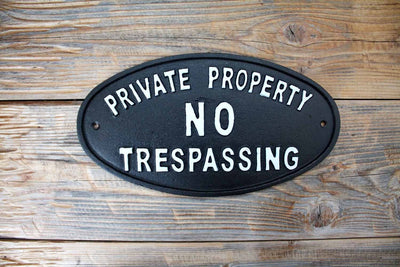 Private Property Plaque, Cast Iron