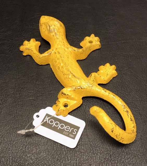 Gecko Single Hook Yellow, Cast Iron