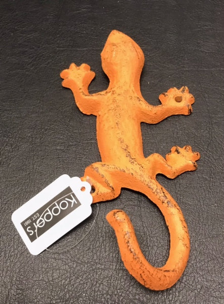 Gecko Single Hook Orange, Cast Iron