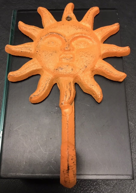 Sun Single Hook Orange, Cast Iron