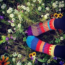 Solmate Mismatched Crew Socks, Sunny