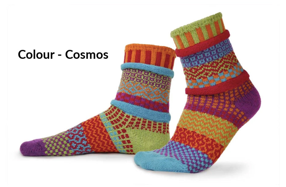 Solmate Mismatched Crew Socks, Cosmos